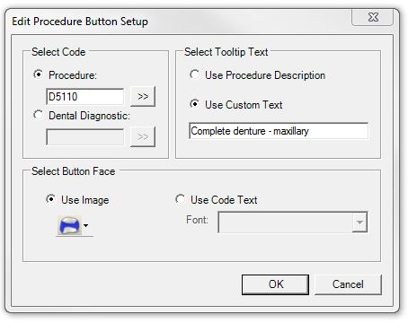 Edit Procedure Button Setup dialog box.