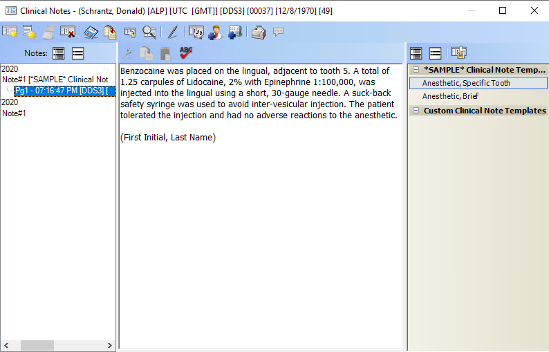 Clinical Notes For Dental Procedures