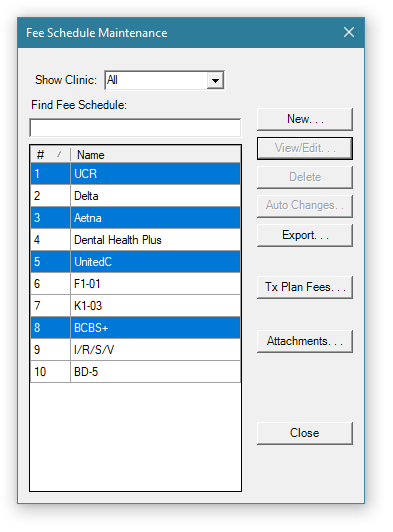 Fee Schedule